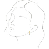 14K Gold Round Natural Emerald Bezel-Set Bar Earrings - Yellow Gold - view 4