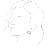 14K Gold Round Natural Diamond Circle Earrings II - Rose Gold - view 3