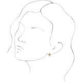 14K Gold Round Natural Yellow Sapphire Geometric Hoop Earrings - White Gold - view 3