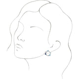 Platinum Round Natural Diamond Circle Earrings II - view 3