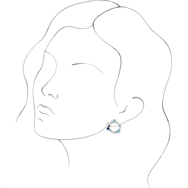 Platinum Round Natural Diamond Circle Earrings II - view 3