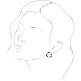 14K Gold Round Natural Black Onyx & Natural Diamond Circle Earrings - Rose Gold - view 3