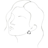 14K Gold Round Natural Black Onyx & Natural Diamond Circle Earrings - White Gold - view 3