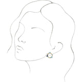 14K Gold Round Natural Diamond Circle Earrings II - Yellow Gold - view 3