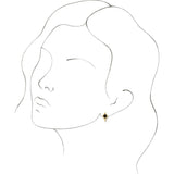 14K Gold Round Natural Black Onyx Geometric Hoop Earrings - Yellow Gold - view 3