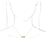 14K Gold Natural Pink Multi-Gemstone Geometric Bar Necklace - Yellow Gold - view 3
