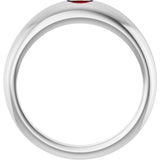 14K Gold Oval Natural Ruby Petite Dome Ring - White Gold - view 2