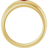 14K Gold Oval Natural Ruby Petite Dome Ring - Yellow Gold - view 2