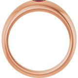 14K Gold Oval Natural Ruby Petite Dome Ring - Rose Gold - view 2