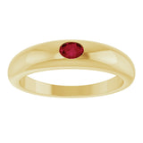 14K Gold Oval Natural Ruby Petite Dome Ring - Yellow Gold - view 3