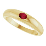 14K Gold Oval Natural Ruby Petite Dome Ring - Yellow Gold - view 5
