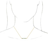 14K Gold Round Natural Turquoise & Natural Diamond Accented Cabochon Bar Necklace – up to 1/10 CTW - Yellow Gold - view 3