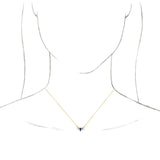 14K Gold Pear Natural Diamond Curved Bar Necklace - Yellow Gold - view 3
