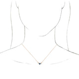 14K Gold Pear Natural Diamond Curved Bar Necklace - Rose Gold - view 3