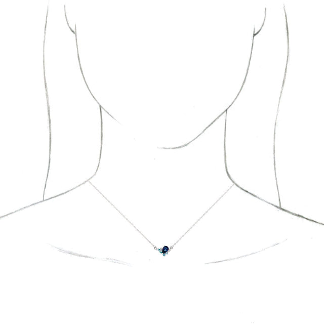 14K Gold Pear Natural Diamond Multi-Shape Necklace - White Gold - view 3