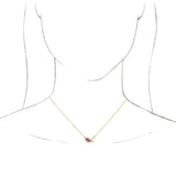 14K Gold Pear Natural Pink Sapphire & Natural Diamond Multi-Shape Necklace - Yellow Gold - view 3