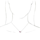 14K Gold Pear Natural Pink Sapphire & Natural Diamond Multi-Shape Necklace - White Gold - view 3
