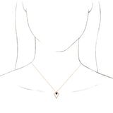 14K Gold Round Natural Black Onyx Cabochon Pyramid Necklace or Pendant - Rose Gold - view 3
