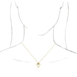 14K Gold Round Natural White Opal Cabochon Pyramid Necklace or Pendant - Yellow Gold - view 3