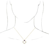 14K Gold Square Natural Amethyst Accented Geometric Necklace or Pendant - Yellow Gold - view 6