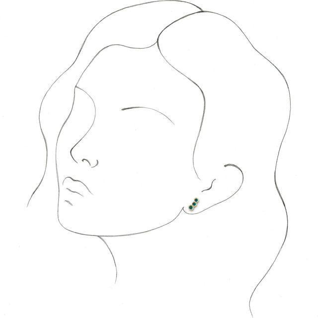 14K Gold Round Lab-Grown Alexandrite Three-Stone Ear Climbers - Yellow Gold - view 4