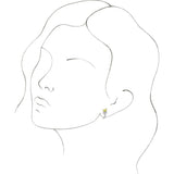 14K Gold Marquise Natural Peridot Floral J-Hoop Earrings - White Gold - view 3