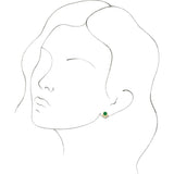 14K Gold Round Natural Emerald Accented Bezel-Set Earrings - Yellow Gold - view 6