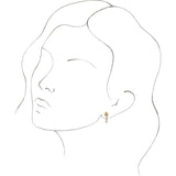 14K Gold Round Natural Citrine Accented Bezel-Set J-Hoop Earrings - Yellow Gold - view 6