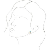 14K Gold Marquise Natural Blue Zircon Floral J-Hoop Earrings - Yellow Gold - view 3