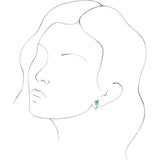 14K Gold Marquise Lab-Grown Emerald Floral J-Hoop Earrings - White Gold - view 3