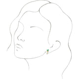 14K Gold Marquise Lab-Grown Emerald Floral J-Hoop Earrings - Yellow Gold - view 3