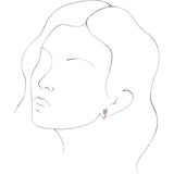 14K Gold Marquise Natural Aquamarine Floral J-Hoop Earrings - Rose Gold - view 3