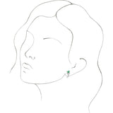 14K Gold Marquise Natural Emerald Floral J-Hoop Earrings - White Gold - view 3