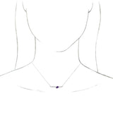 Platinum Pear Natural Amethyst Accented Bar Necklace - view 6