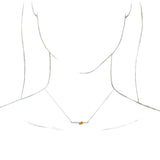 Platinum Pear Natural Citrine Accented Bar Necklace - view 6