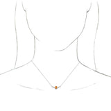 Platinum Pear Natural Citrine Accented V Necklace - view 6