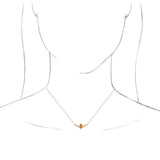 14K Gold Pear Natural Citrine Accented V Necklace - Rose Gold - view 6