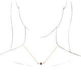 14K Gold Pear Natural Mozambique Garnet Accented V Necklace - Yellow Gold - view 6