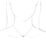 14K Gold Pear Natural Aquamarine Accented V Necklace - Rose Gold - view 6
