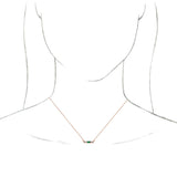 14K Gold Straight Baguette Lab-Grown Emerald Accented Bar Necklace – 1/8 CTW - Rose Gold - view 6