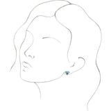Platinum Natural Blue Multi-Gemstone Cluster Earrings - view 3