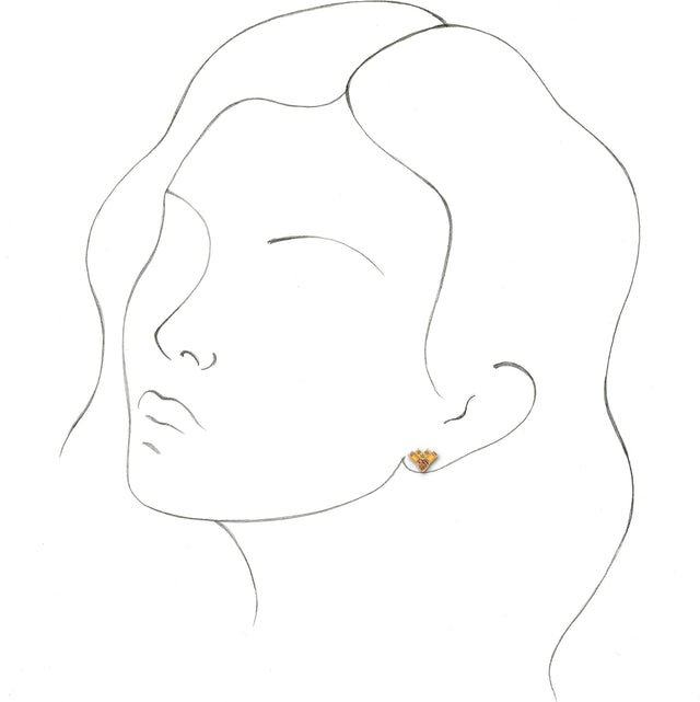 14K Gold Natural Yellow Multi-Gemstone Cluster Earrings - Rose Gold - view 3