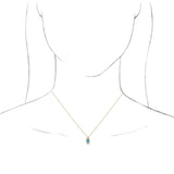 14K Gold Round Natural Aquamarine & Natural Diamond Accented Necklace or Pendant – 1/6 CTW - Yellow Gold - view 4