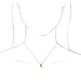 14K Gold Round Natural Peridot & Natural Diamond Accented Necklace or Pendant - White Gold - view 3