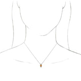 14K Gold Round Natural Citrine & Natural Diamond Accented Necklace or Pendant - White Gold - view 3