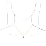 14K Gold Round Lab-Grown Ruby & Natural Diamond Accented Necklace or Pendant – 1/6 CTW - Yellow Gold - view 3