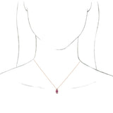 14K Gold Round Natural Pink Tourmaline & Natural Diamond Accented Necklace or Pendant – 1/6 CTW - Rose Gold - view 3