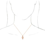 14K Gold Oval Natural White Opal & Natural Pink Sapphire & Natural Diamond Vintage-Inspired Necklace or Pendant - Rose Gold - view 3