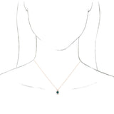 14K Gold Round Lab-Grown Alexandrite & Natural Diamond Accented Necklace or Pendant – 1/6 CTW - Rose Gold - view 3