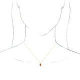 14K Gold Round Natural Citrine & Natural Diamond Accented Necklace or Pendant – 1/6 CTW - Yellow Gold - view 3